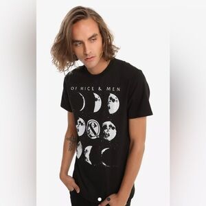 New black Of Mice & Men Moon Phases graphic tee T-Shirt black tee concert tee